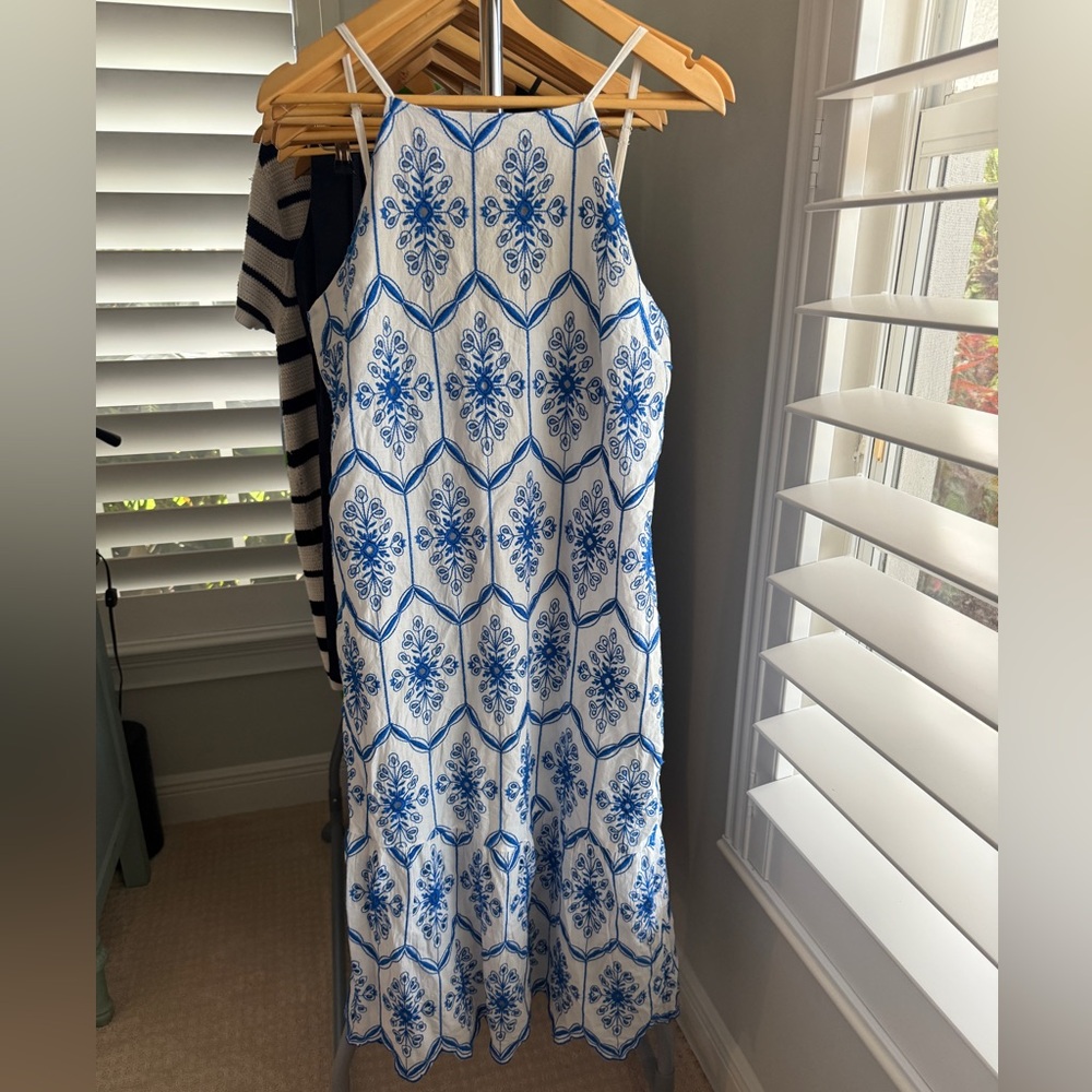 Blue and White Maxi Dress